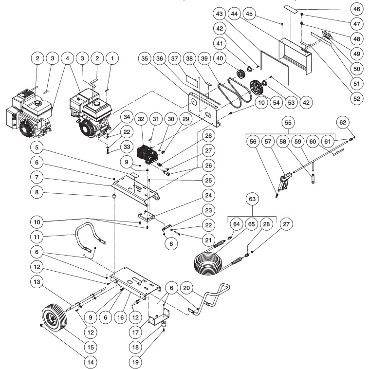 MITM CBA-3504-0MVB power washer parts & breakdown